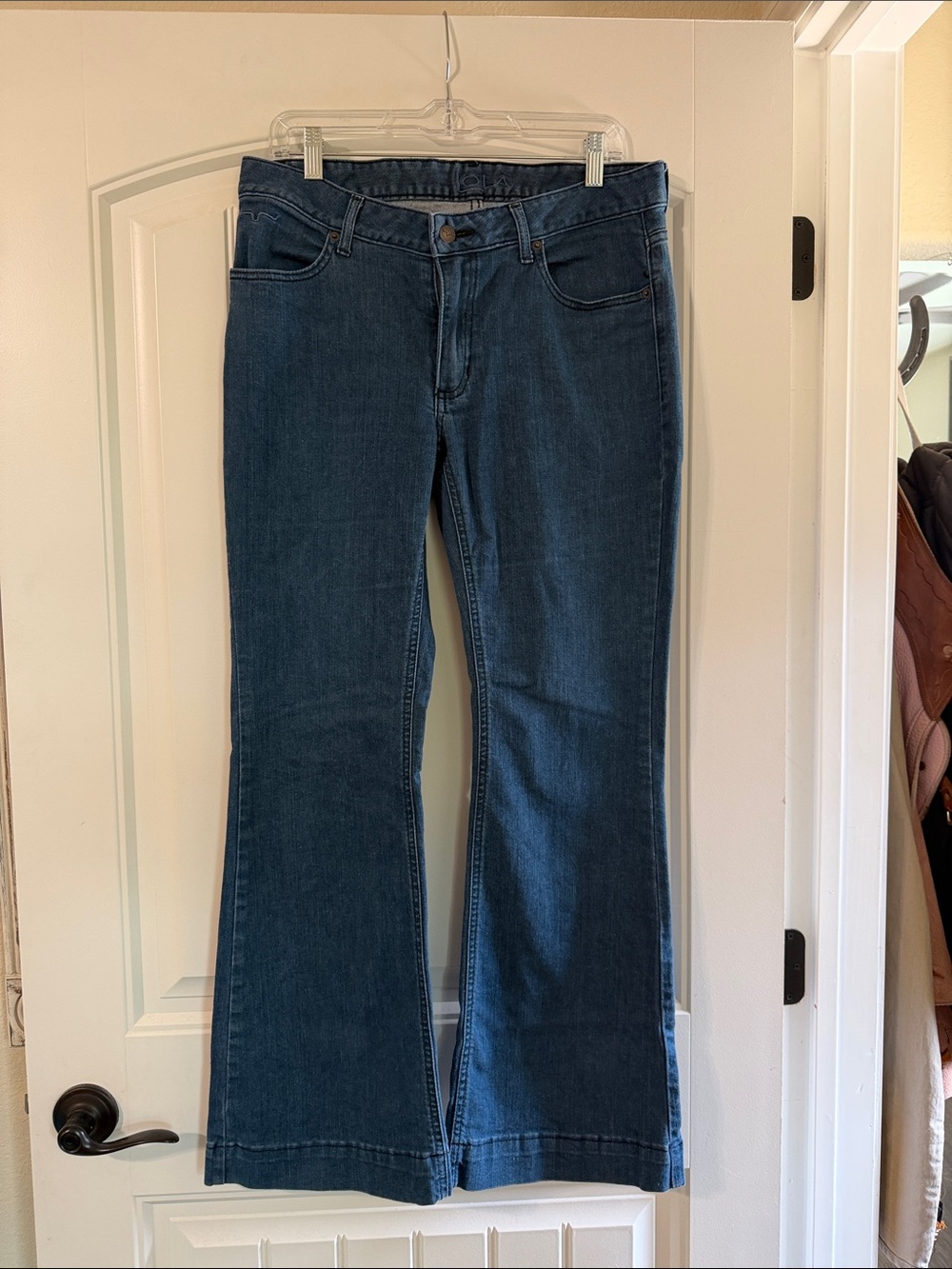 Kimes Ranch Dark Blue Flare Jeans - Mid Rise Wide Leg